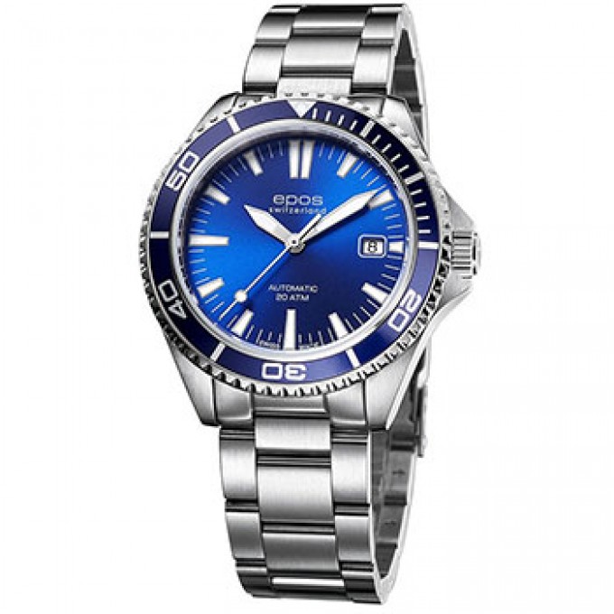 Швейцарские наручные мужские часы EPOS 3438.131.96.16.30. Коллекция Diver W217727